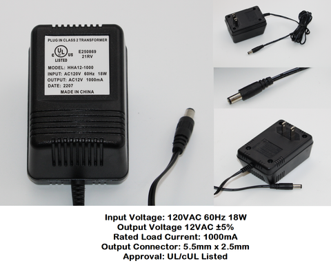 Power Adaptor for Gates 12 Vac (15968-002)